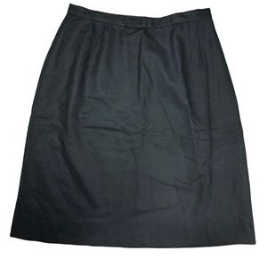 Vintage 60s Black Wool Blend Home Sewn Homemade Midi Skirt Size S